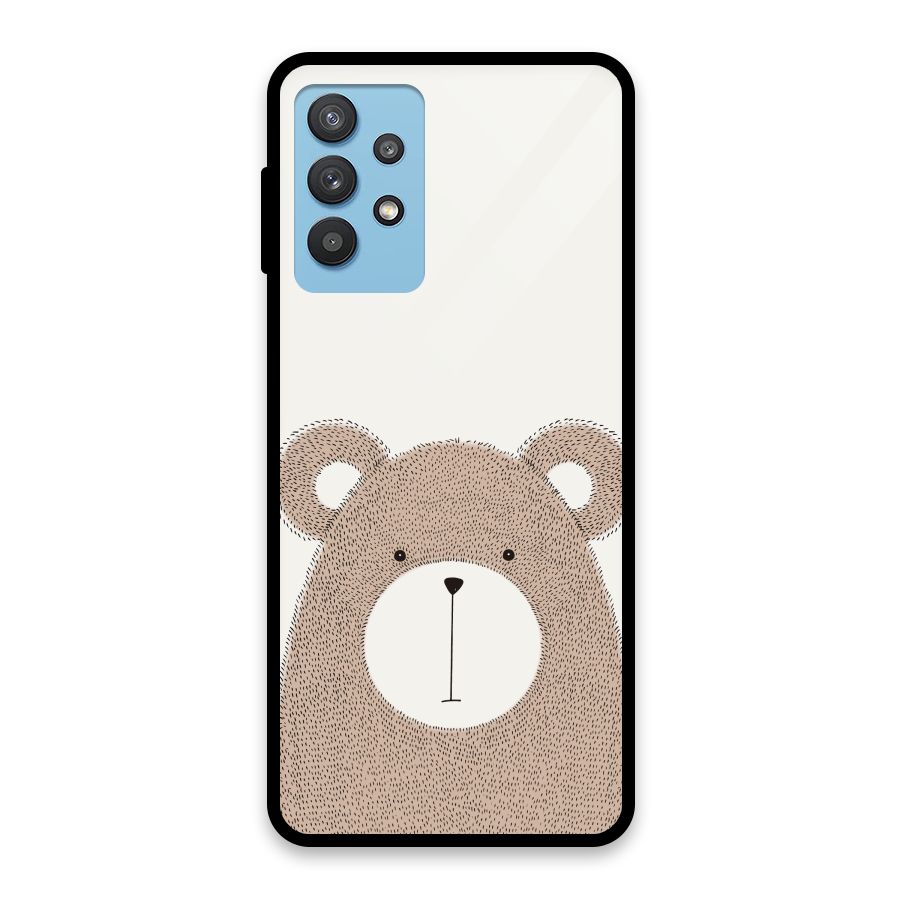 Cute Bear Glass Back Case for Galaxy M32 5G