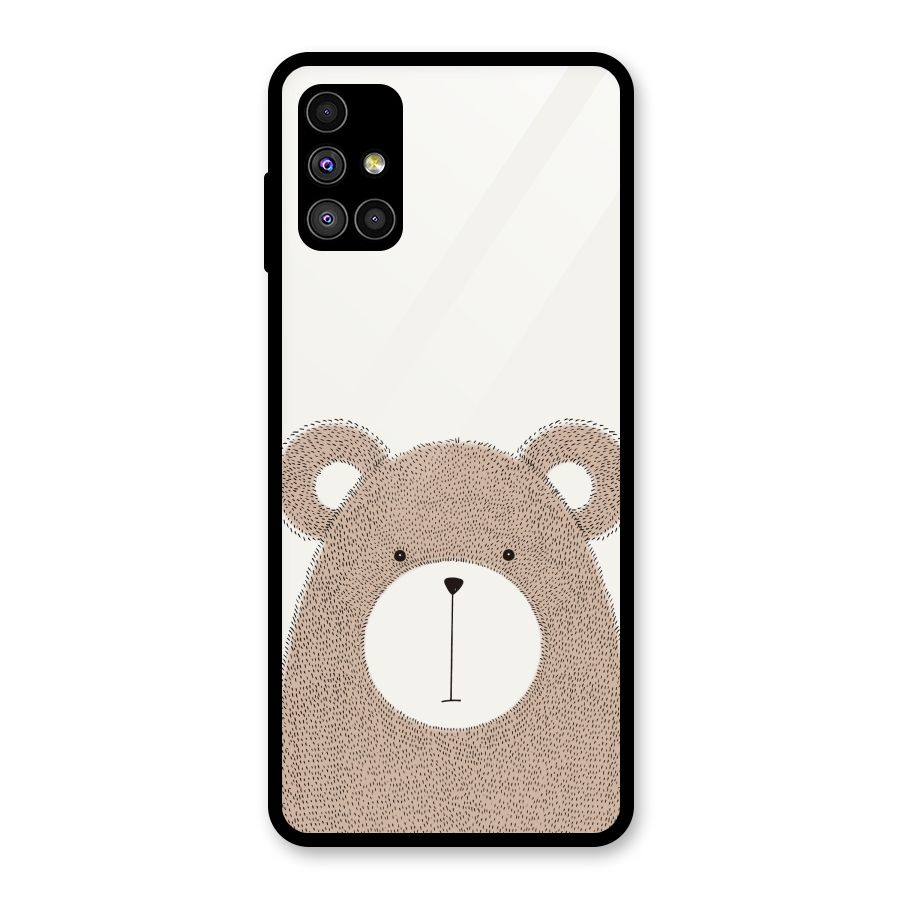 Cute Bear Glass Back Case for Galaxy M51