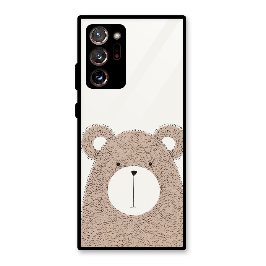 Cute Bear Glass Back Case for Galaxy Note 20 Ultra