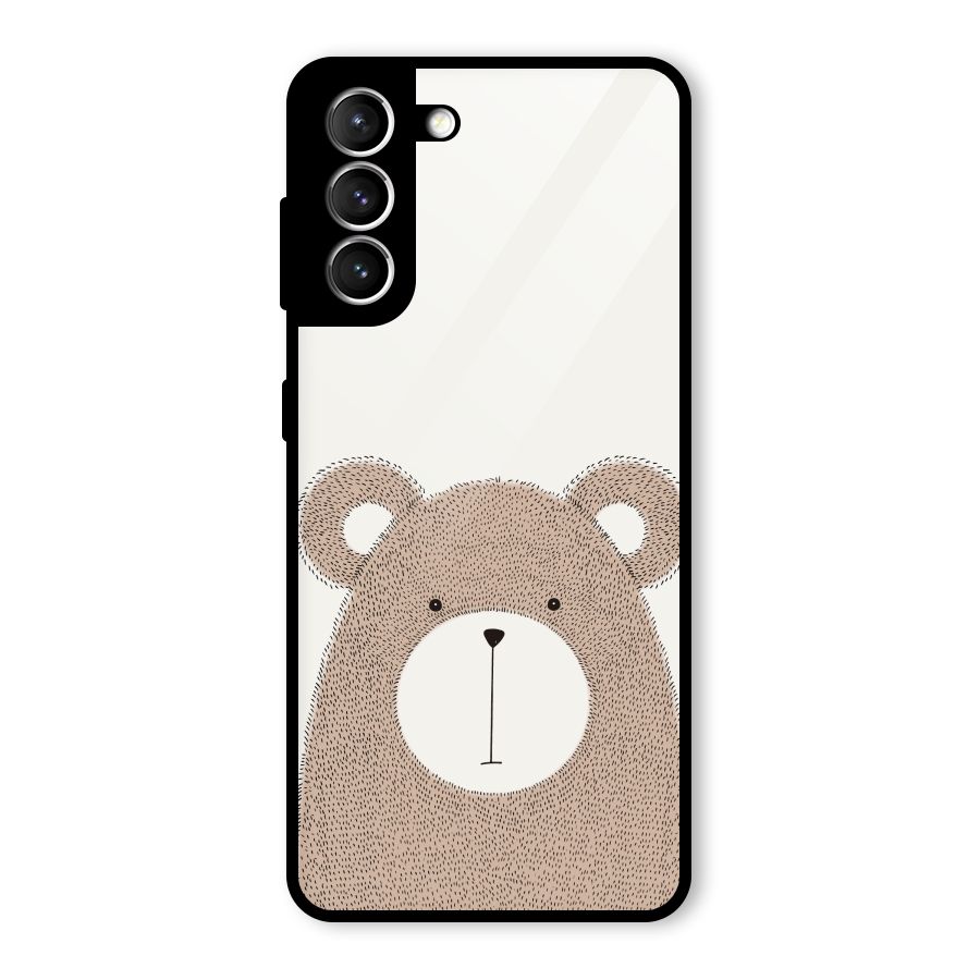 Cute Bear Glass Back Case for Galaxy S21 5G