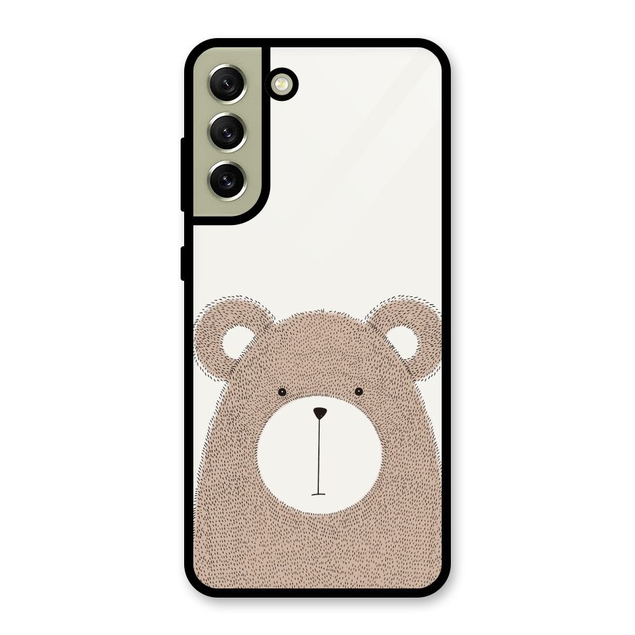 Cute Bear Glass Back Case for Galaxy S21 FE 5G