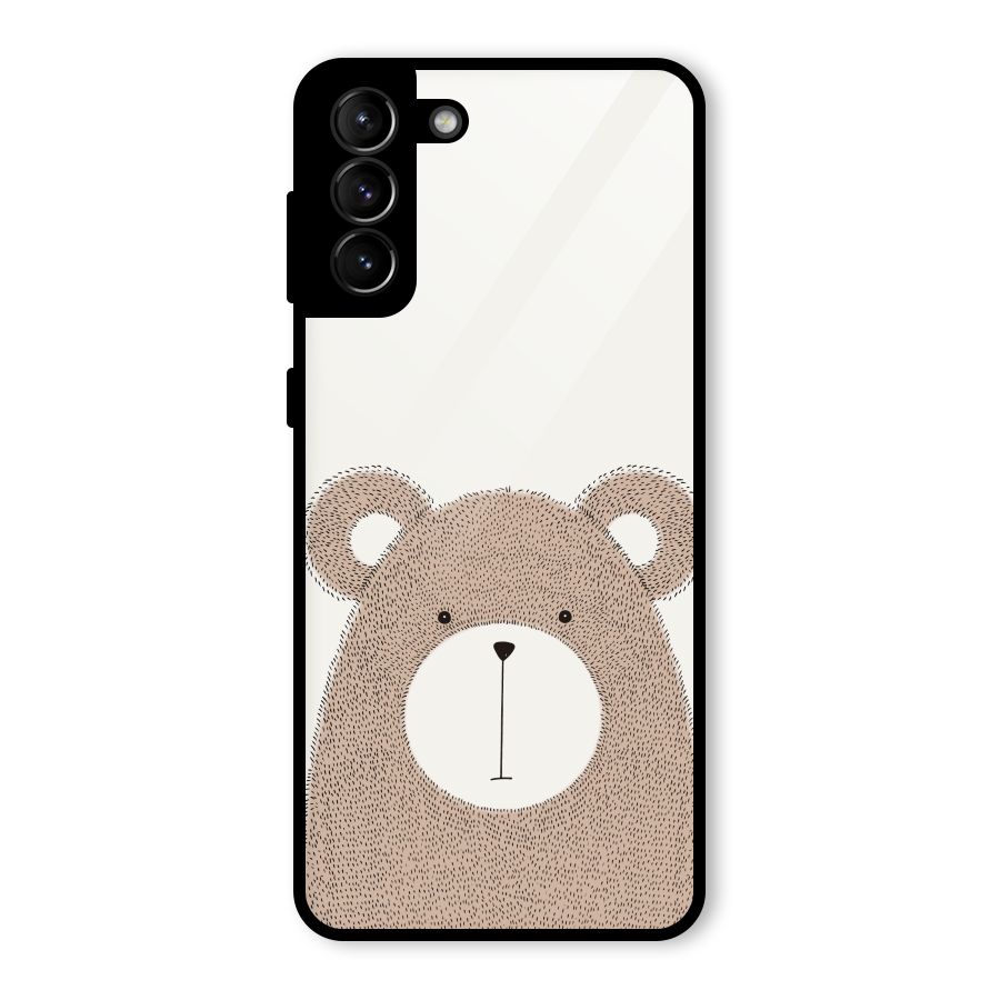 Cute Bear Glass Back Case for Galaxy S21 Plus