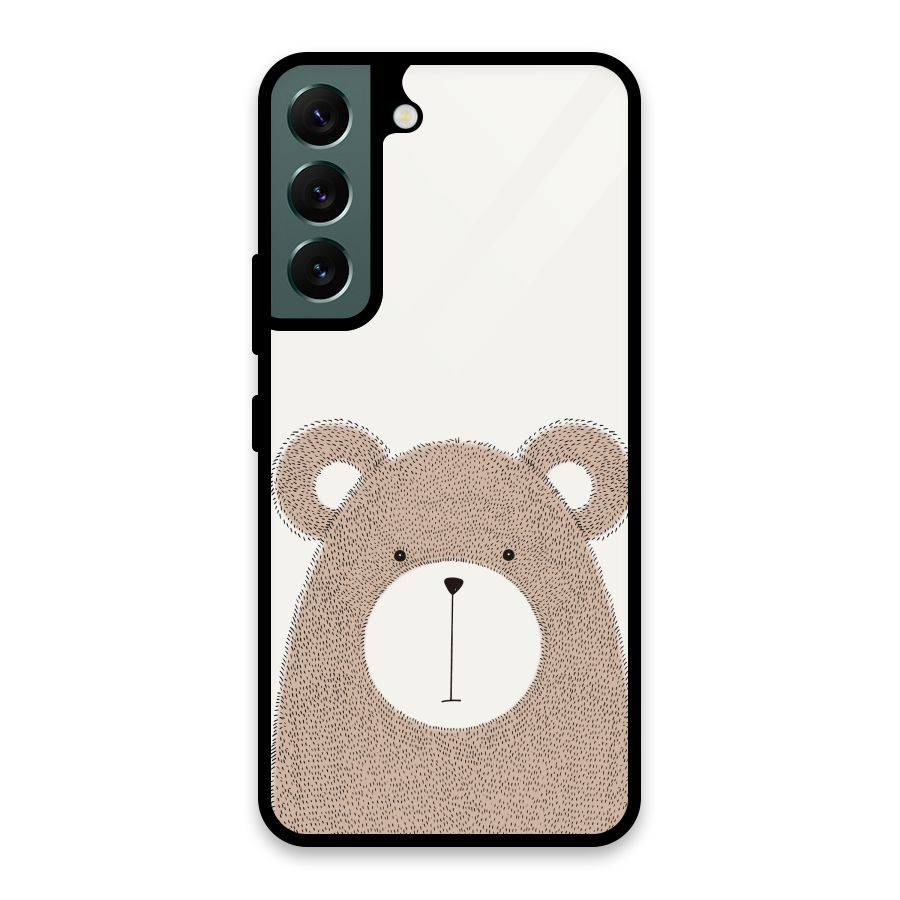 Cute Bear Glass Back Case for Galaxy S22 5G