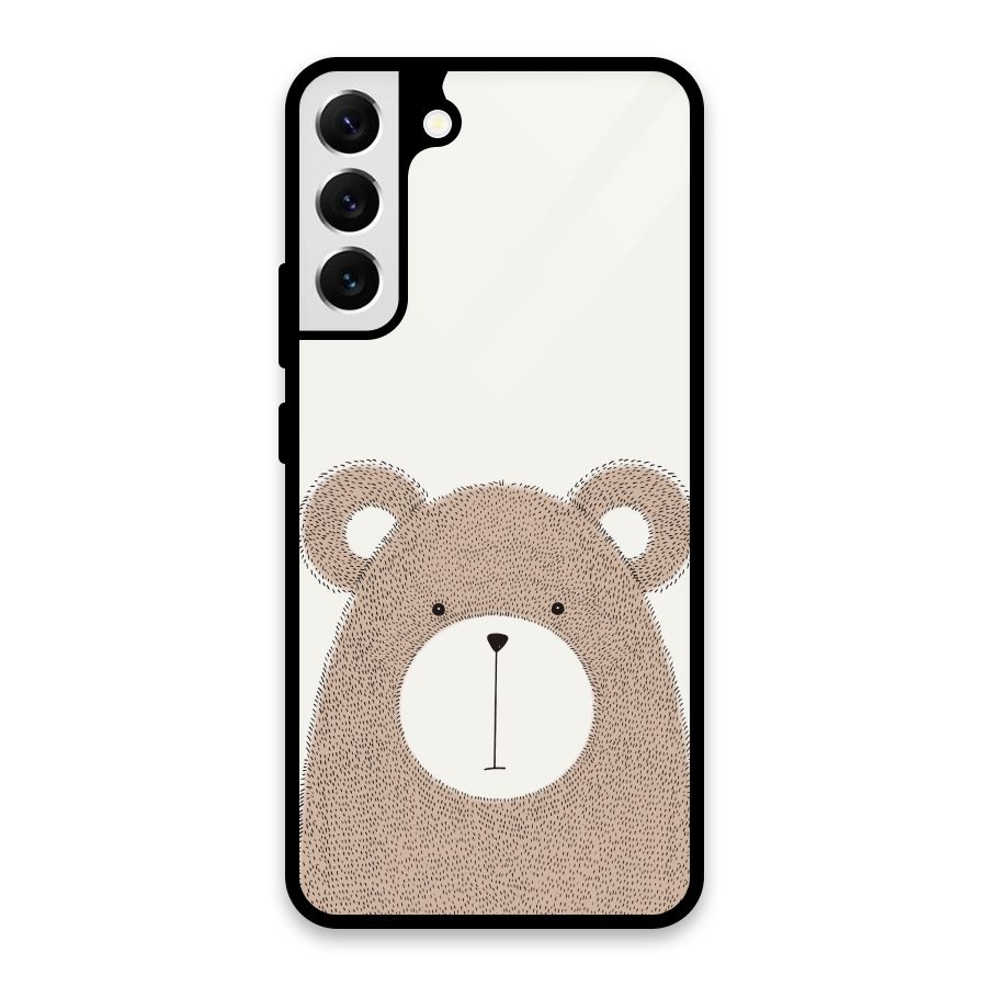 Cute Bear Glass Back Case for Galaxy S22 Plus 5G