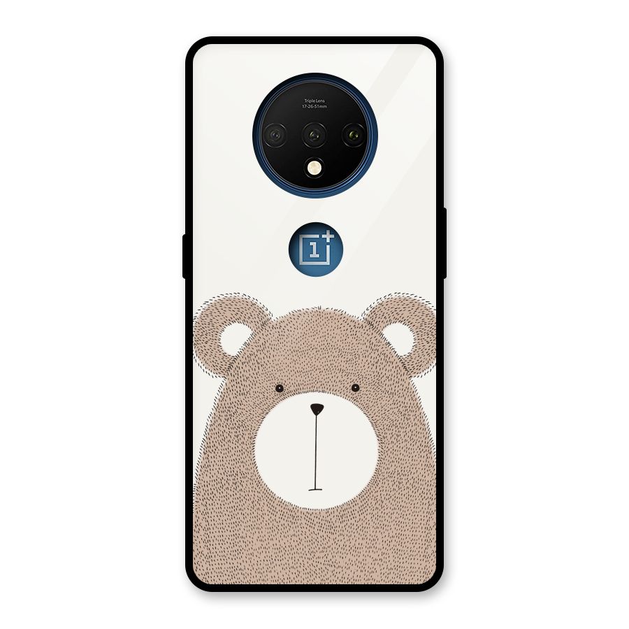 Cute Bear Glass Back Case for OnePlus 7T