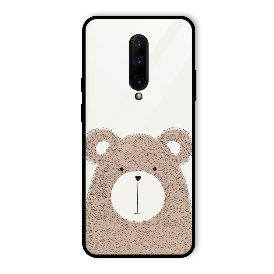 Cute Bear Glass Back Case for OnePlus 7 Pro