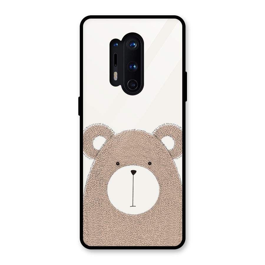 Cute Bear Glass Back Case for OnePlus 8 Pro