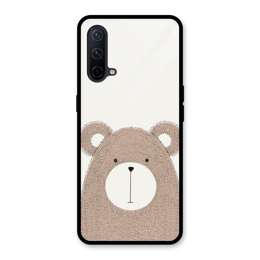 Cute Bear Glass Back Case for OnePlus Nord CE 5G