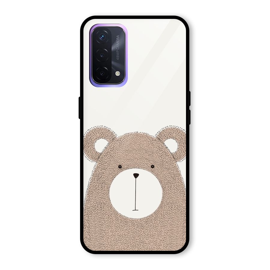 Cute Bear Glass Back Case for Oppo A74 5G