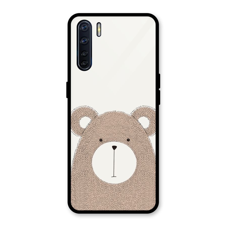Cute Bear Glass Back Case for Oppo F15
