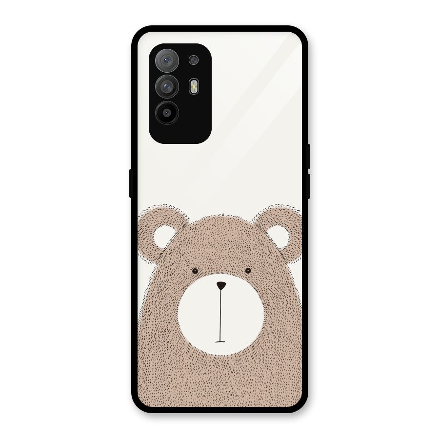 Cute Bear Glass Back Case for Oppo F19 Pro Plus 5G