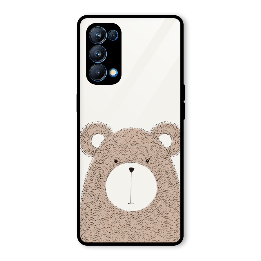 Cute Bear Glass Back Case for Oppo Reno5 Pro 5G