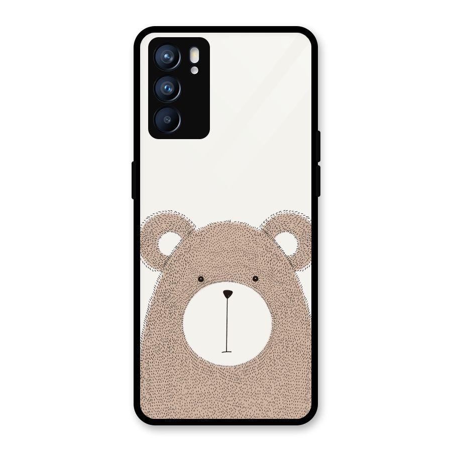 Cute Bear Glass Back Case for Oppo Reno6 5G