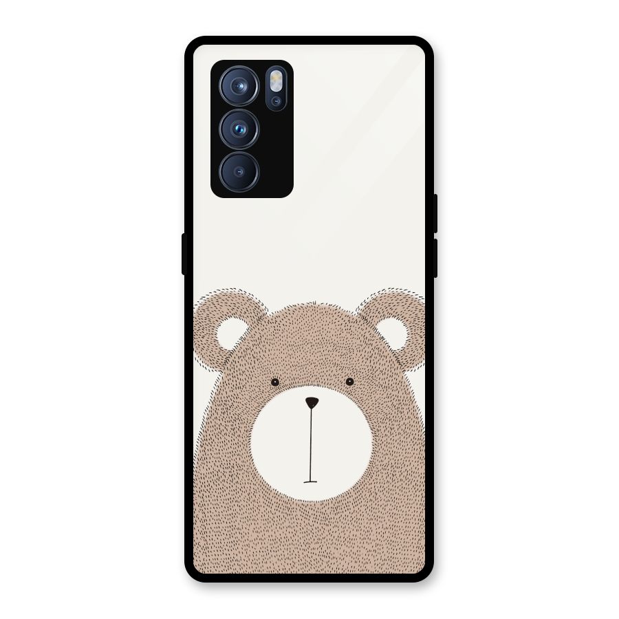 Cute Bear Glass Back Case for Oppo Reno6 Pro 5G