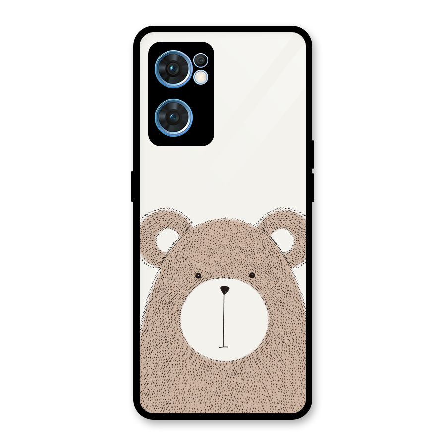Cute Bear Glass Back Case for Oppo Reno7 5G