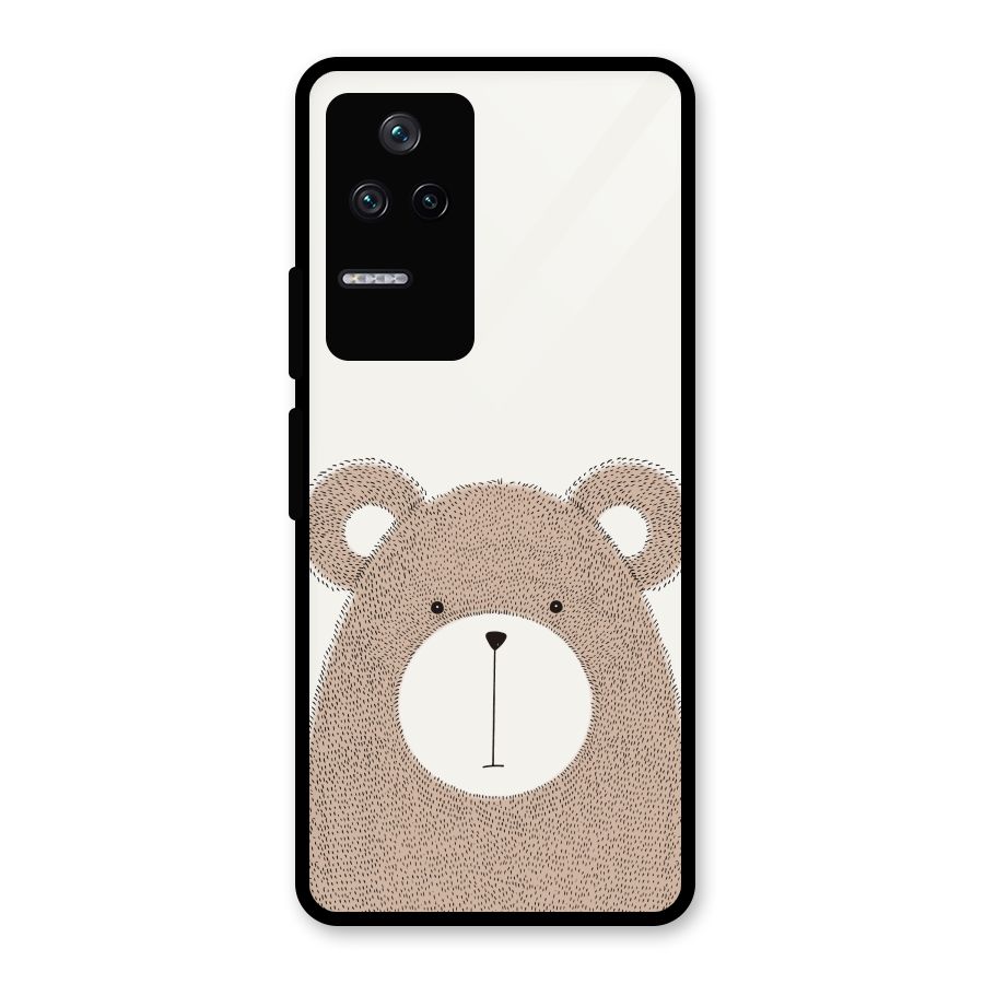 Cute Bear Glass Back Case for Poco F4 5G