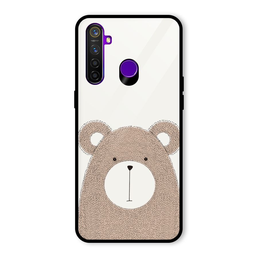 Cute Bear Glass Back Case for Realme 5 Pro