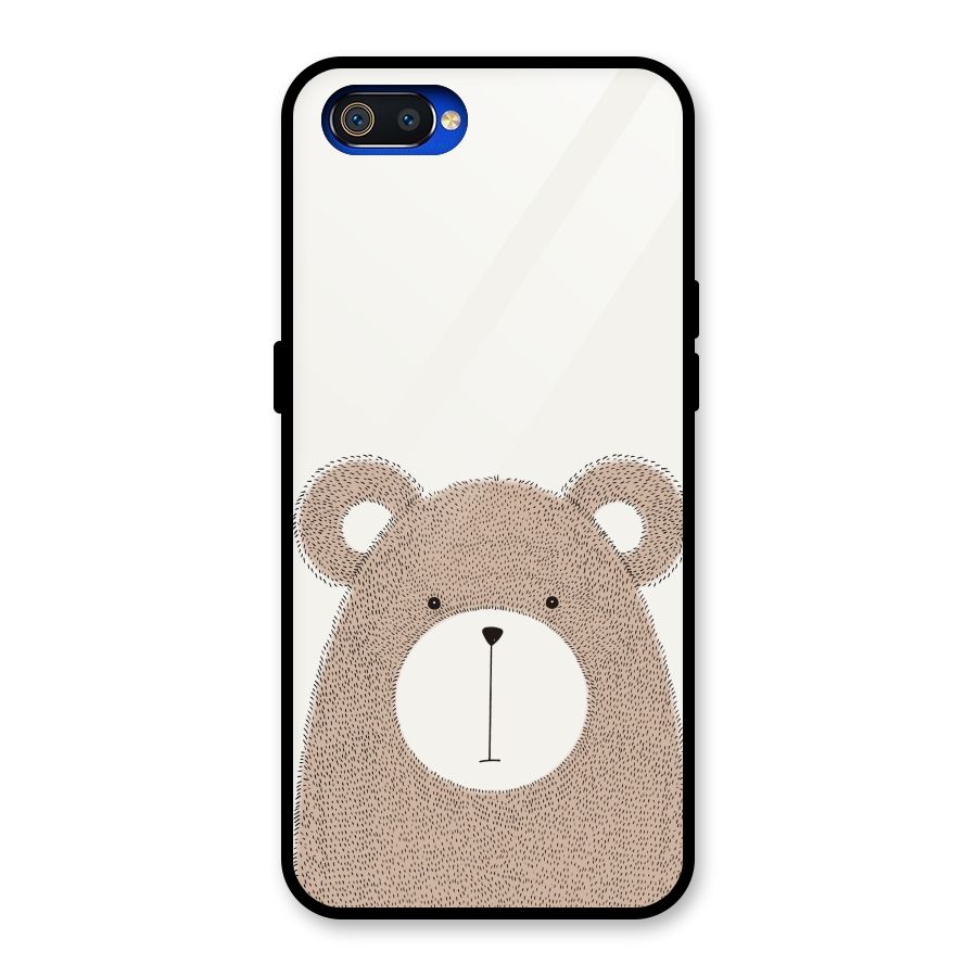 Cute Bear Glass Back Case for Realme C2