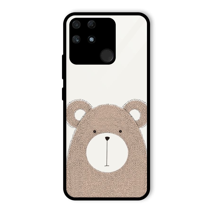 Cute Bear Glass Back Case for Realme Narzo 50A