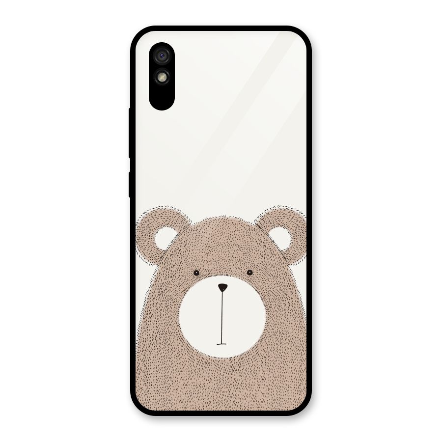 Cute Bear Glass Back Case for Redmi 9i