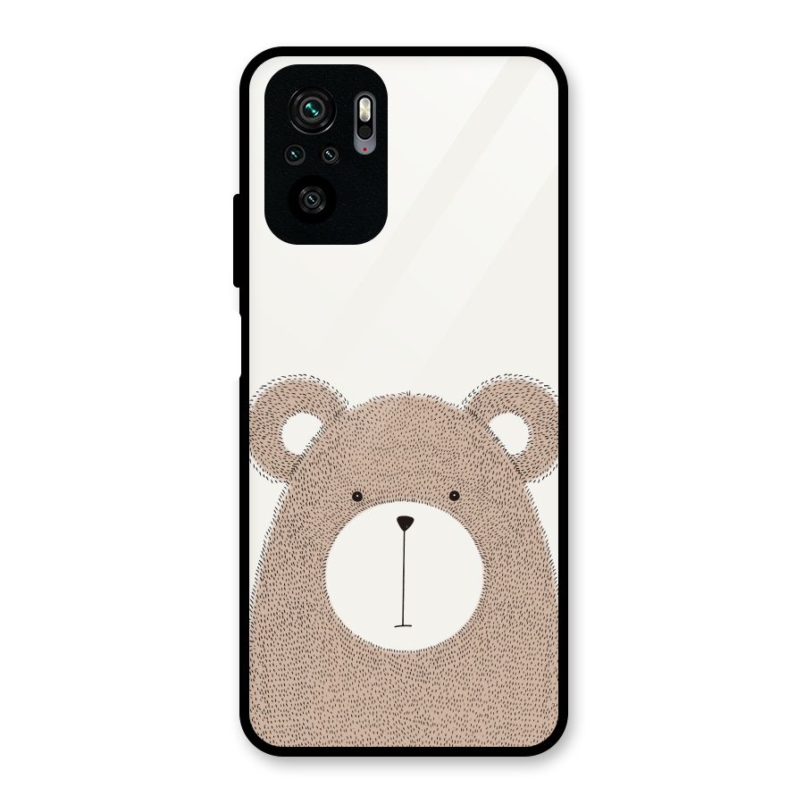 Cute Bear Glass Back Case for Redmi Note 10S