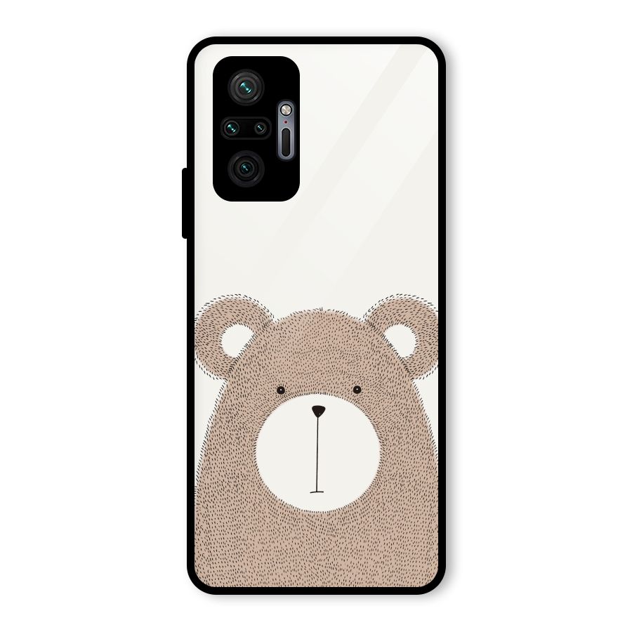 Cute Bear Glass Back Case for Redmi Note 10 Pro Max