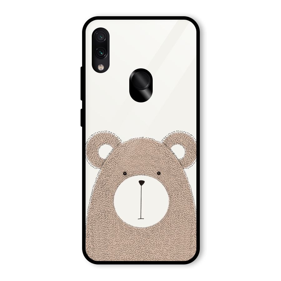 Cute Bear Glass Back Case for Redmi Note 7S