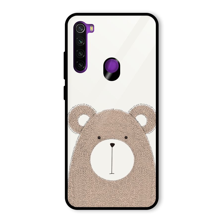Cute Bear Glass Back Case for Redmi Note 8