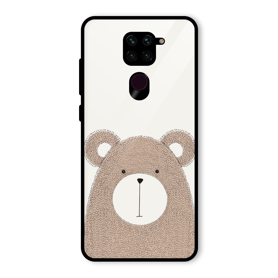 Cute Bear Glass Back Case for Redmi Note 9