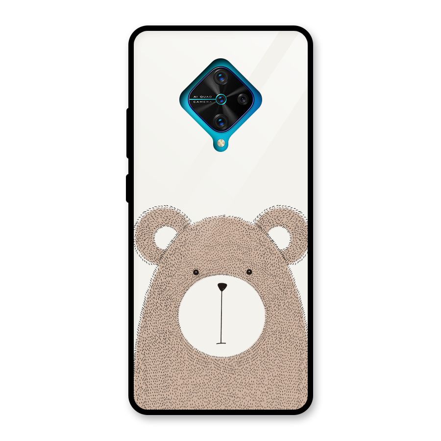 Cute Bear Glass Back Case for Vivo S1 Pro