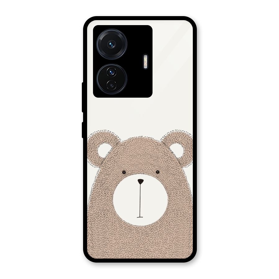 Cute Bear Glass Back Case for Vivo T1 Pro