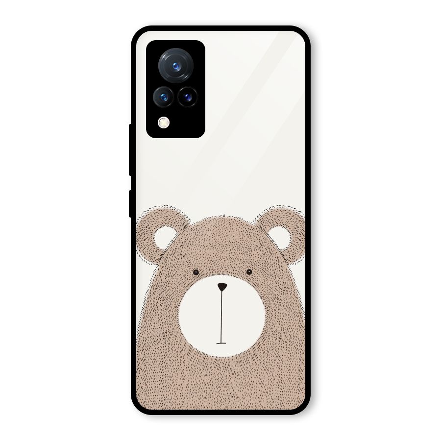 Cute Bear Glass Back Case for Vivo V21 5G
