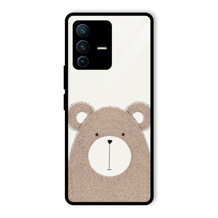 Cute Bear Glass Back Case for Vivo V23 Pro