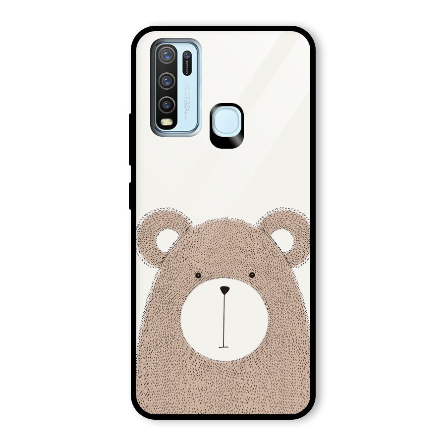 Cute Bear Glass Back Case for Vivo Y30