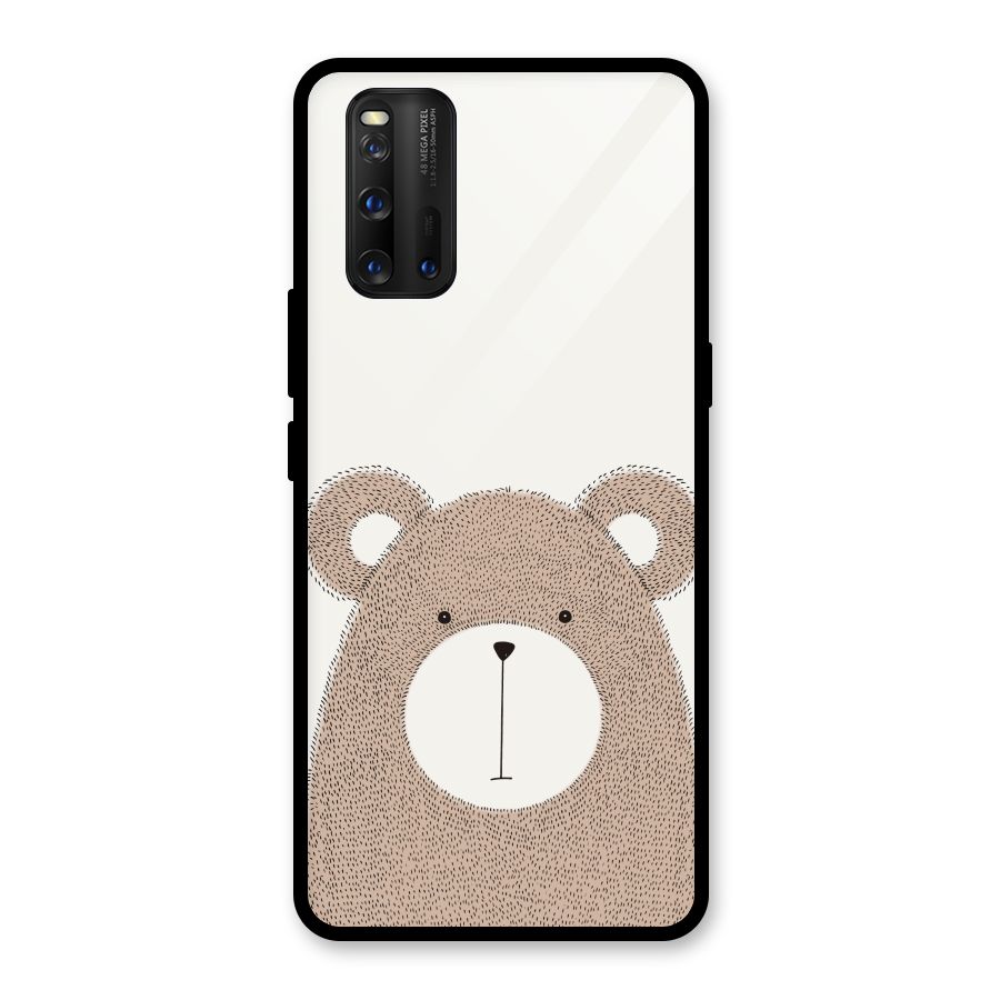 Cute Bear Glass Back Case for Vivo iQOO 3