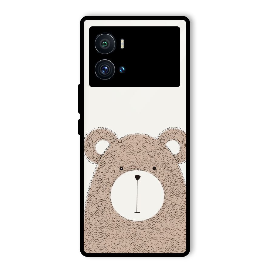Cute Bear Glass Back Case for Vivo iQOO 9 Pro