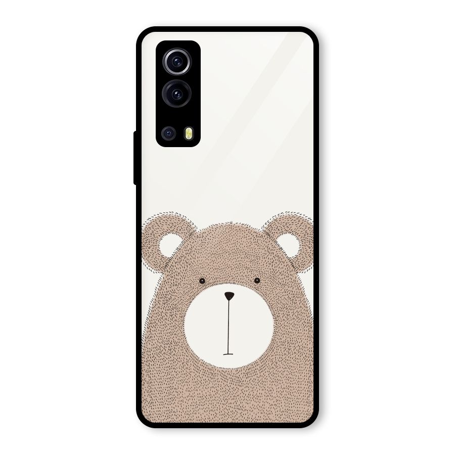 Cute Bear Glass Back Case for Vivo iQOO Z3