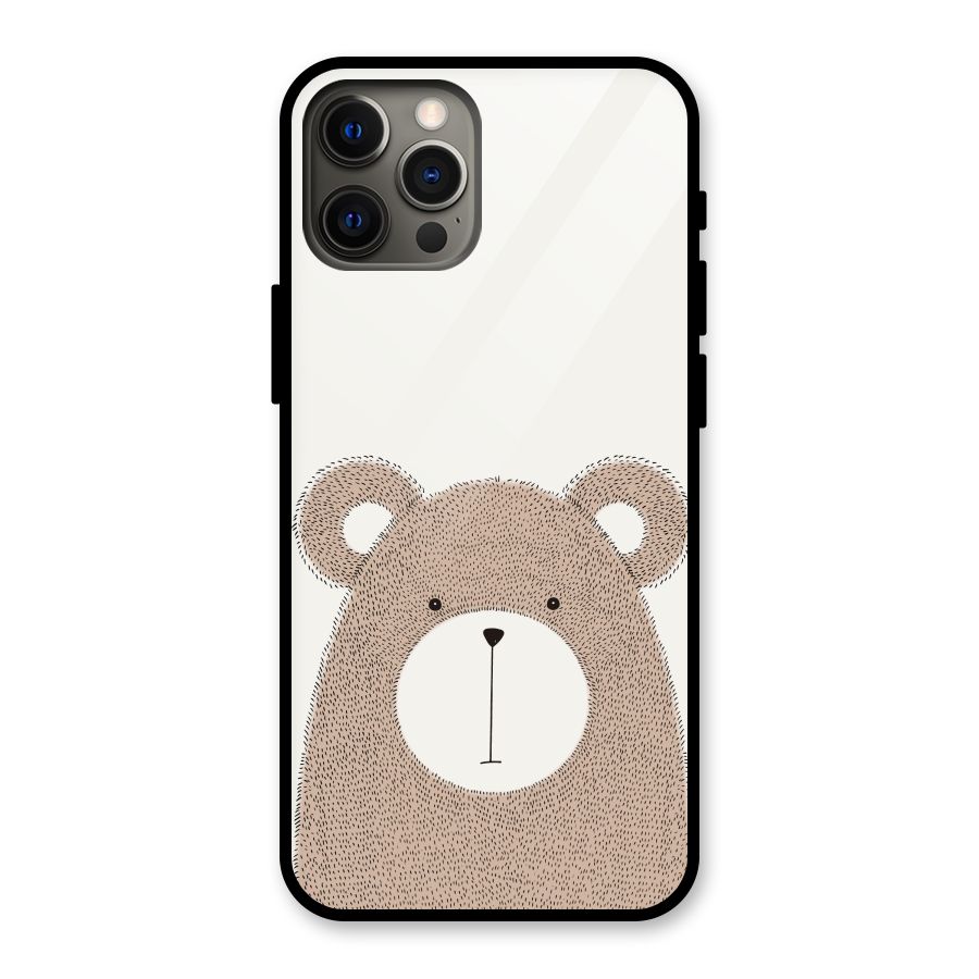 Cute Bear Glass Back Case for iPhone 12 Pro Max
