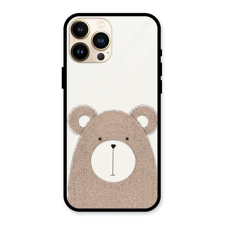 Cute Bear Glass Back Case for iPhone 13 Pro Max