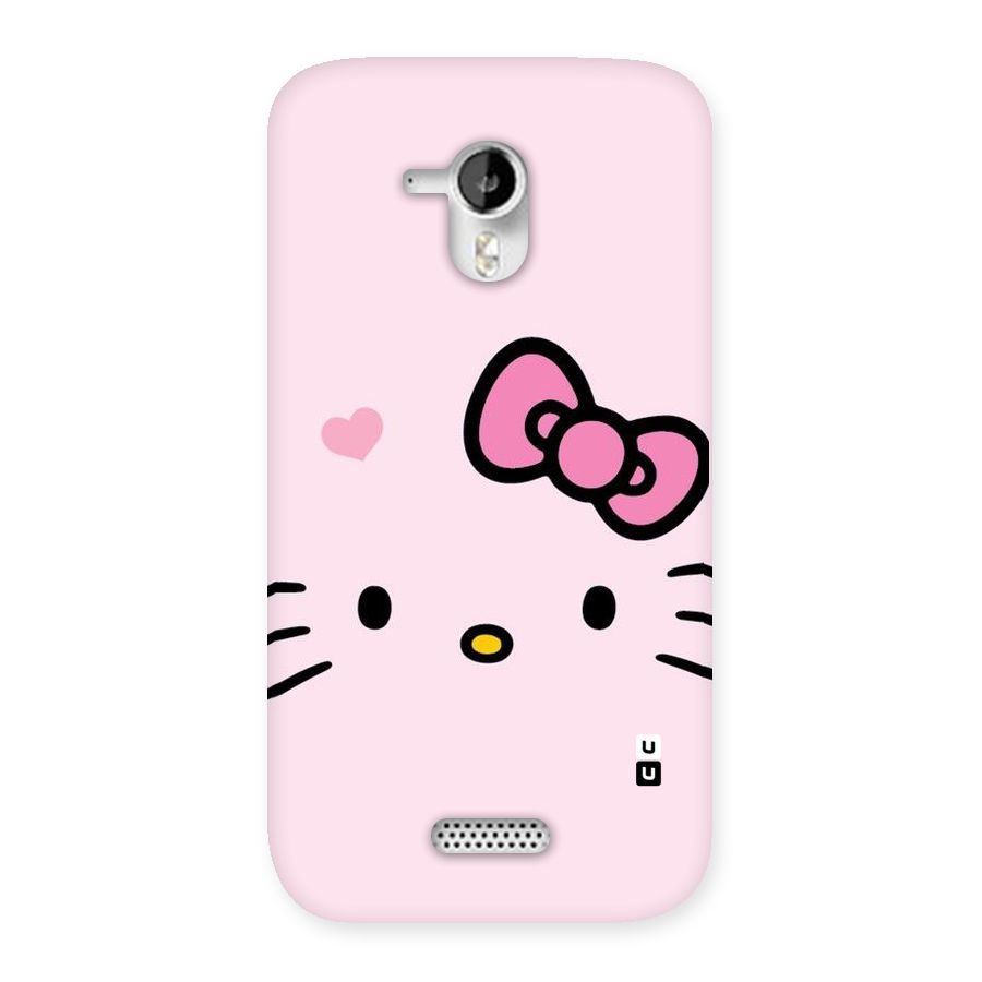 Cute Bow Face Back Case for Micromax Canvas HD A116