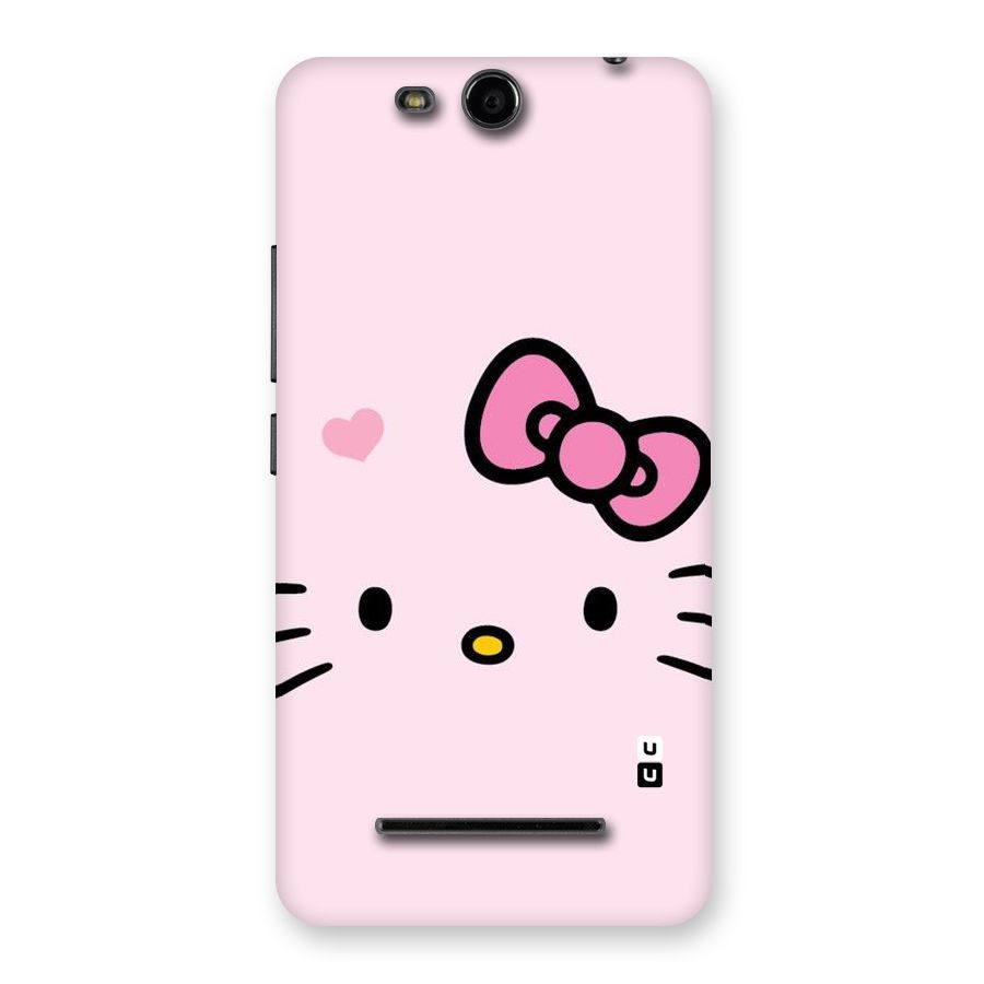 Cute Bow Face Back Case for Micromax Canvas Juice 3 Q392