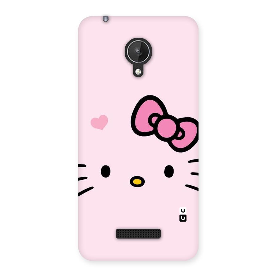 Cute Bow Face Back Case for Micromax Canvas Spark Q380