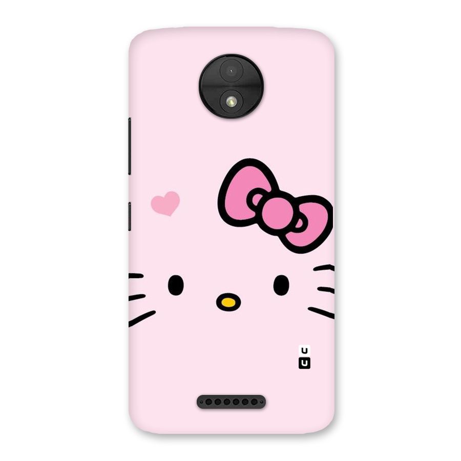 Cute Bow Face Back Case for Moto C