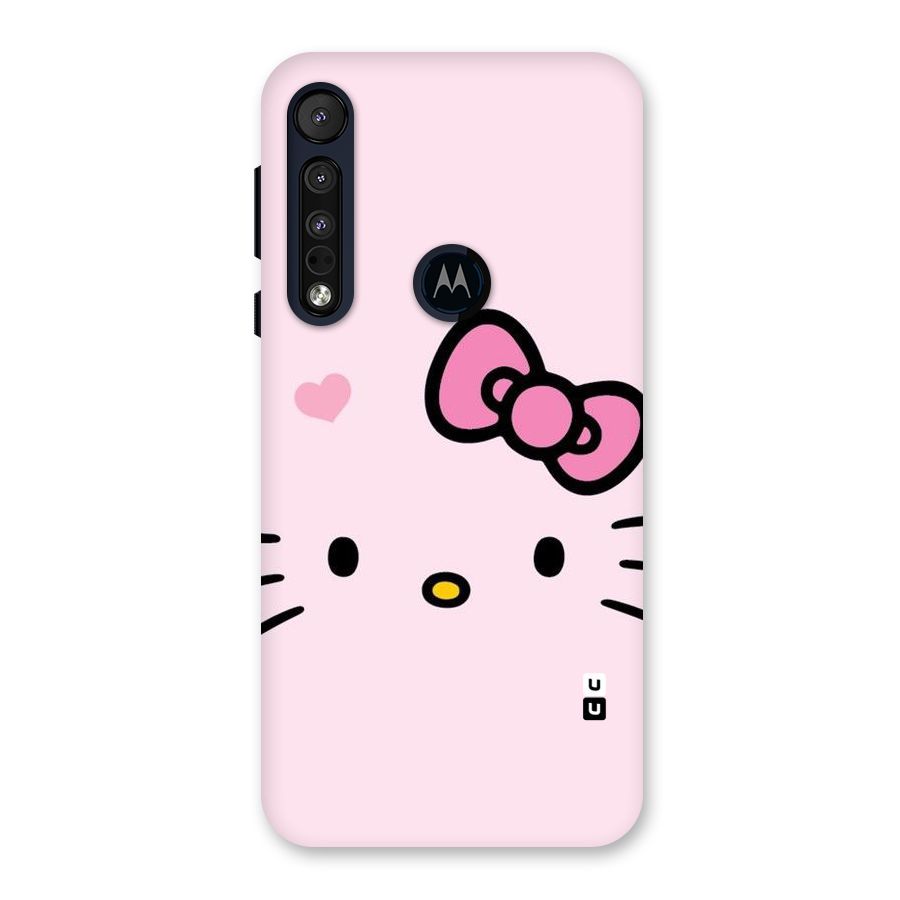 Cute Bow Face Back Case for Motorola One Macro