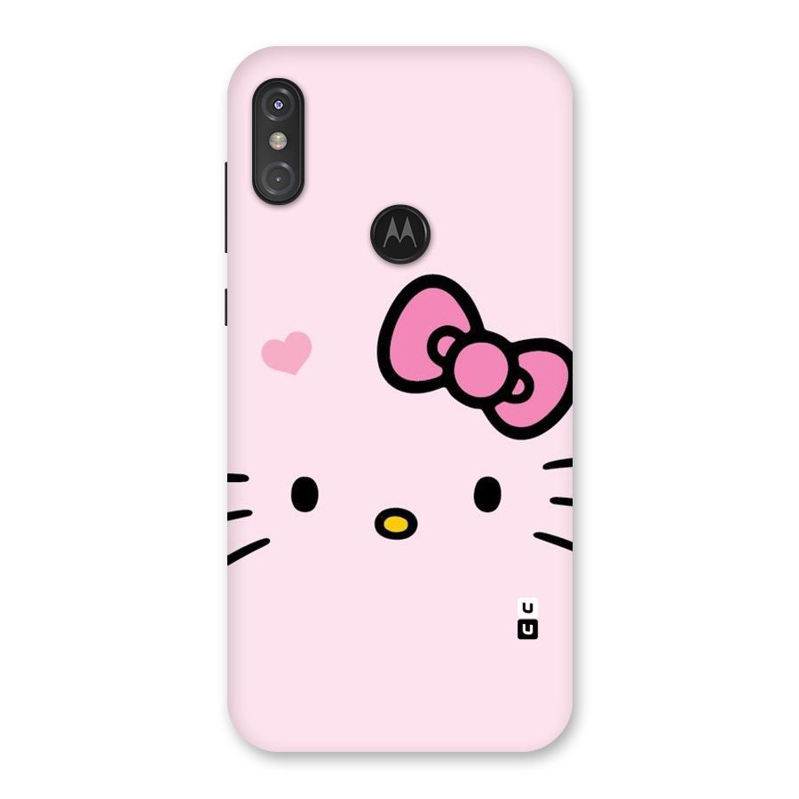 Cute Bow Face Back Case for Motorola One Power