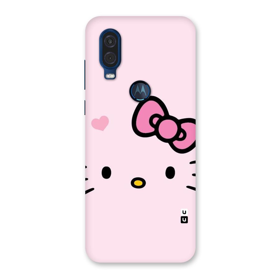 Cute Bow Face Back Case for Motorola One Vision