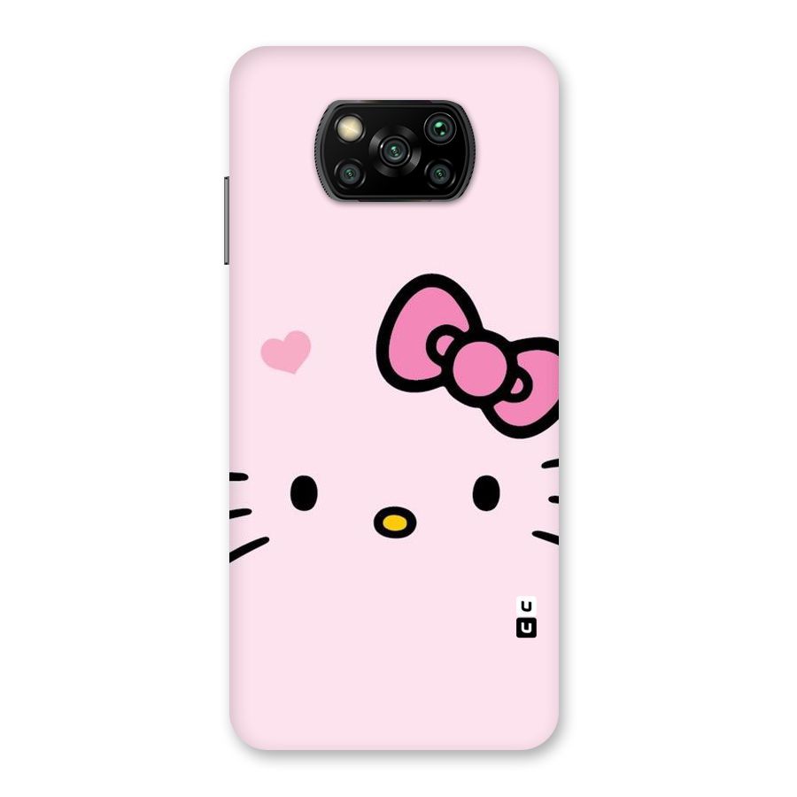 Cute Bow Face Back Case for Poco X3