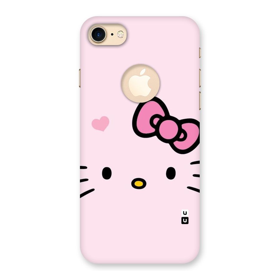 Cute Bow Face Back Case for iPhone 7 Logo Cut