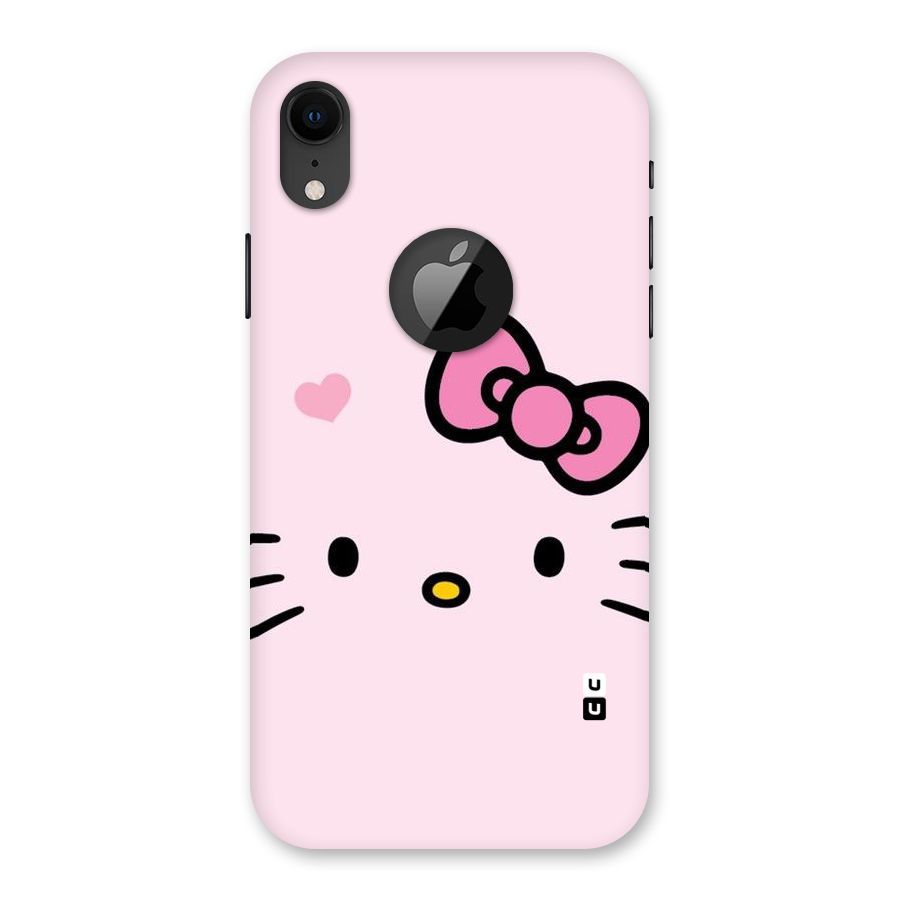 Cute Bow Face Back Case for iPhone XR Logo Cut