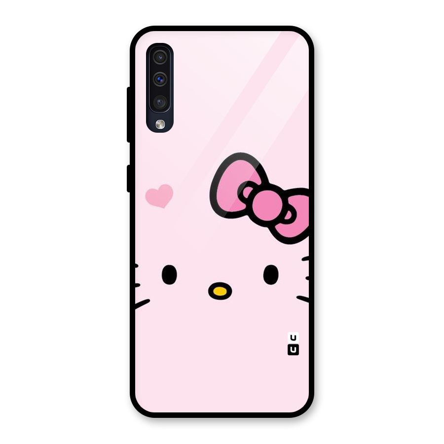 Cute Bow Face Glass Back Case for Galaxy A30s